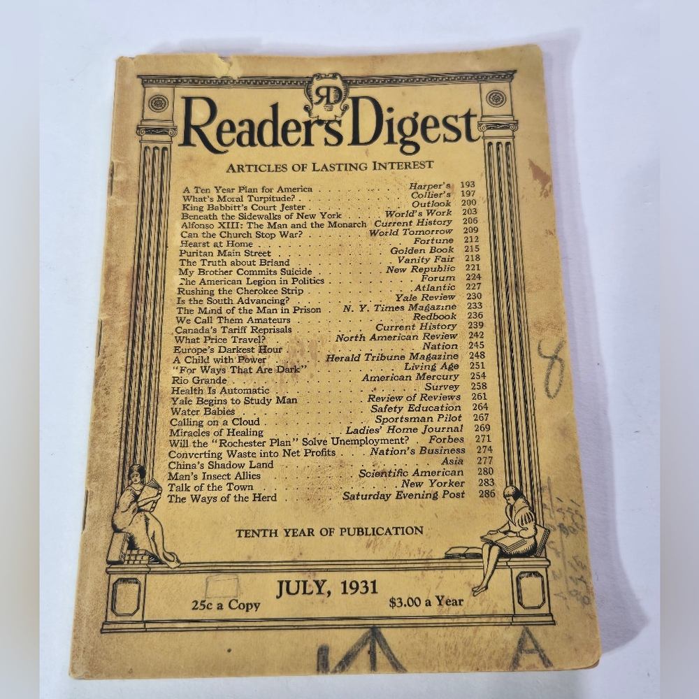 Vintage Reader's Digest July 1931